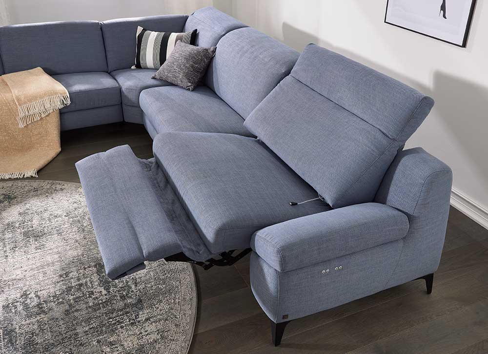 Musterring MR 9120 Sofa Ecke in blauem Stoff