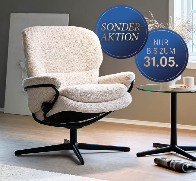 Den Stressless Sessel Rome jetzt beiMöbel Hübner als Sonderaktion erhältlich. Jetzt 15% Rabatt auf die gesamte Stoffkollektion von Stressless sichern.